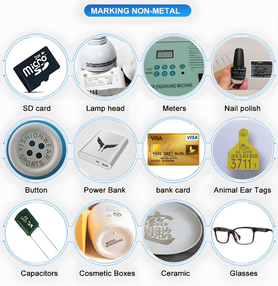 Portable Handheld Laser Marking Machine Printing on Rubber Tires