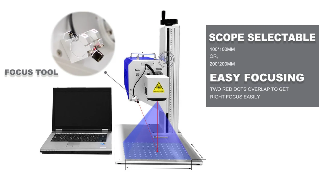 Portable CO2 Engraving Logo Printing Laser Marking Machine for Plastic Sport Silicone Bracelets Cloth Cutting PP PE Acrylic Date Coding Numbering